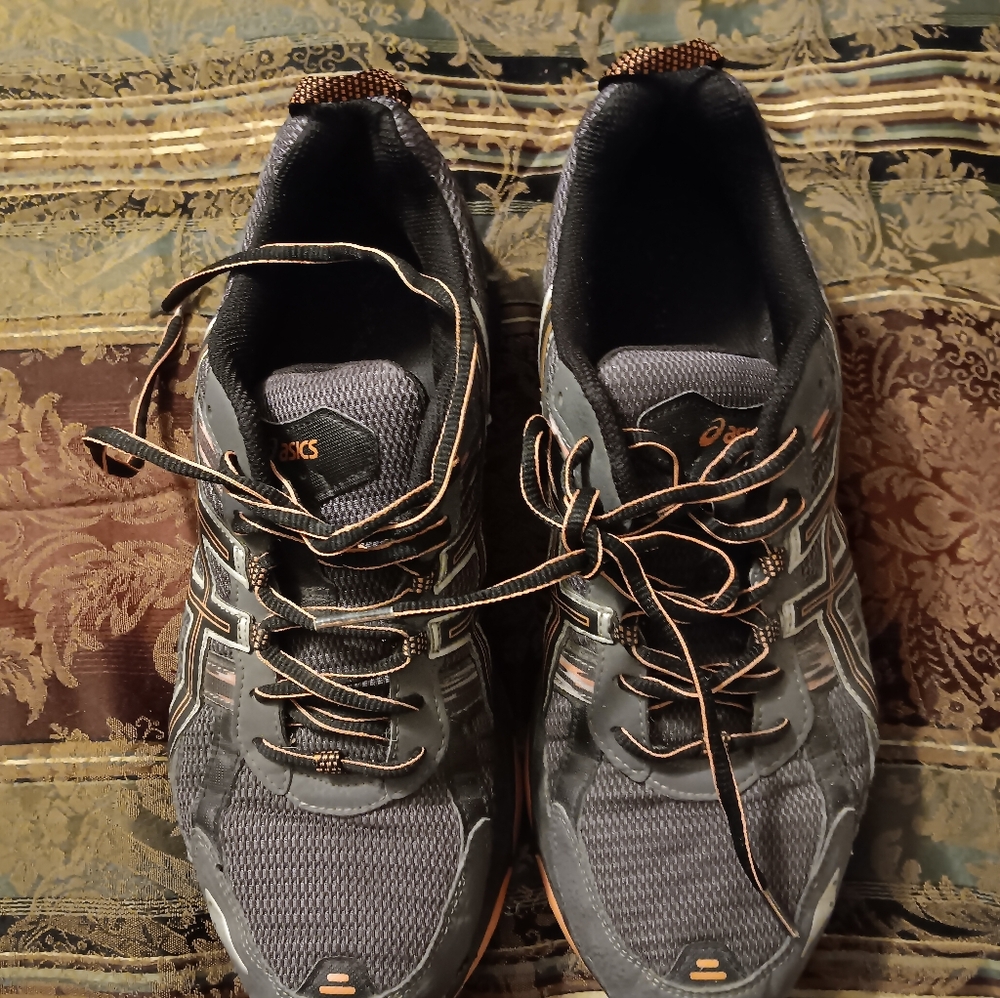 Asics Gel-Venture 5  Hiking Shoes (T5N3N) Grey/Orange Preowned Men's Sz 10.5 - Picture 4 of 12